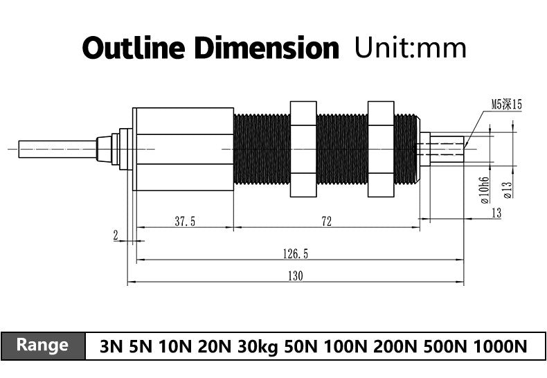 DYZHL DAYSENSOR Tension Sensor 112lb High Accuracy Stainless Steel Industrial Tension