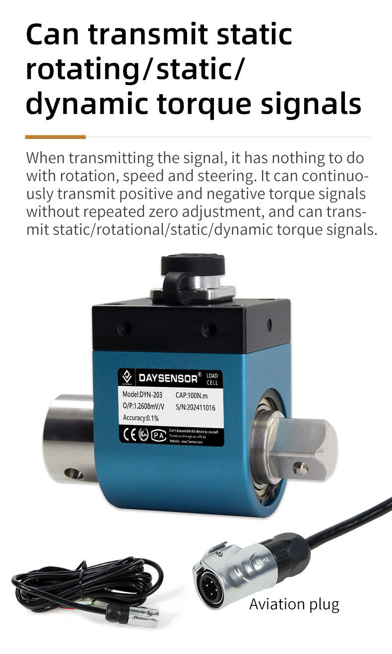 DYN-203 DAYSENSOR Dynamic Torque Sensor,3000NmRange,Stainless Steel Measuring Instrument