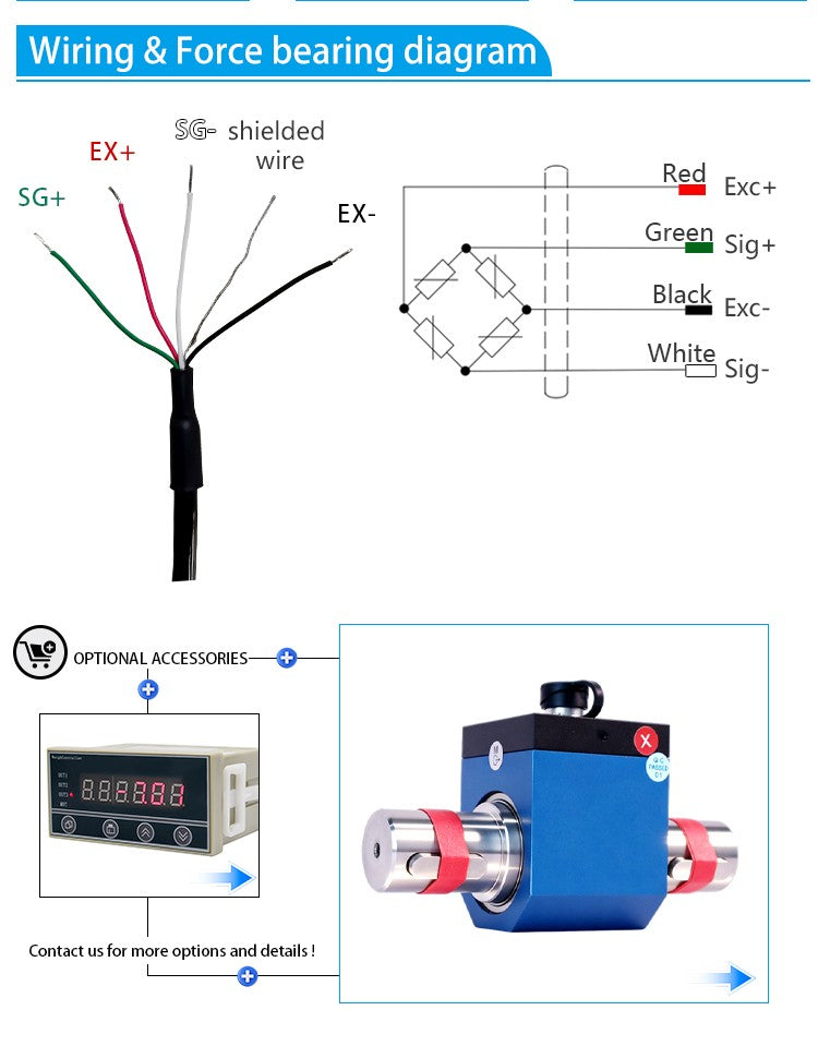 DYN-206 DAYSENSOR Dynamic Torque Sensor Torque Rotation Torque Moment Test Motor Sensor