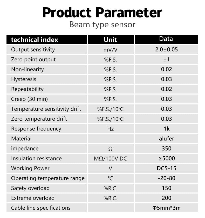 DYX-306C DAYSENSOR Single Point Beam Load Cell Parallel Cantilever Weight Scale Sensor