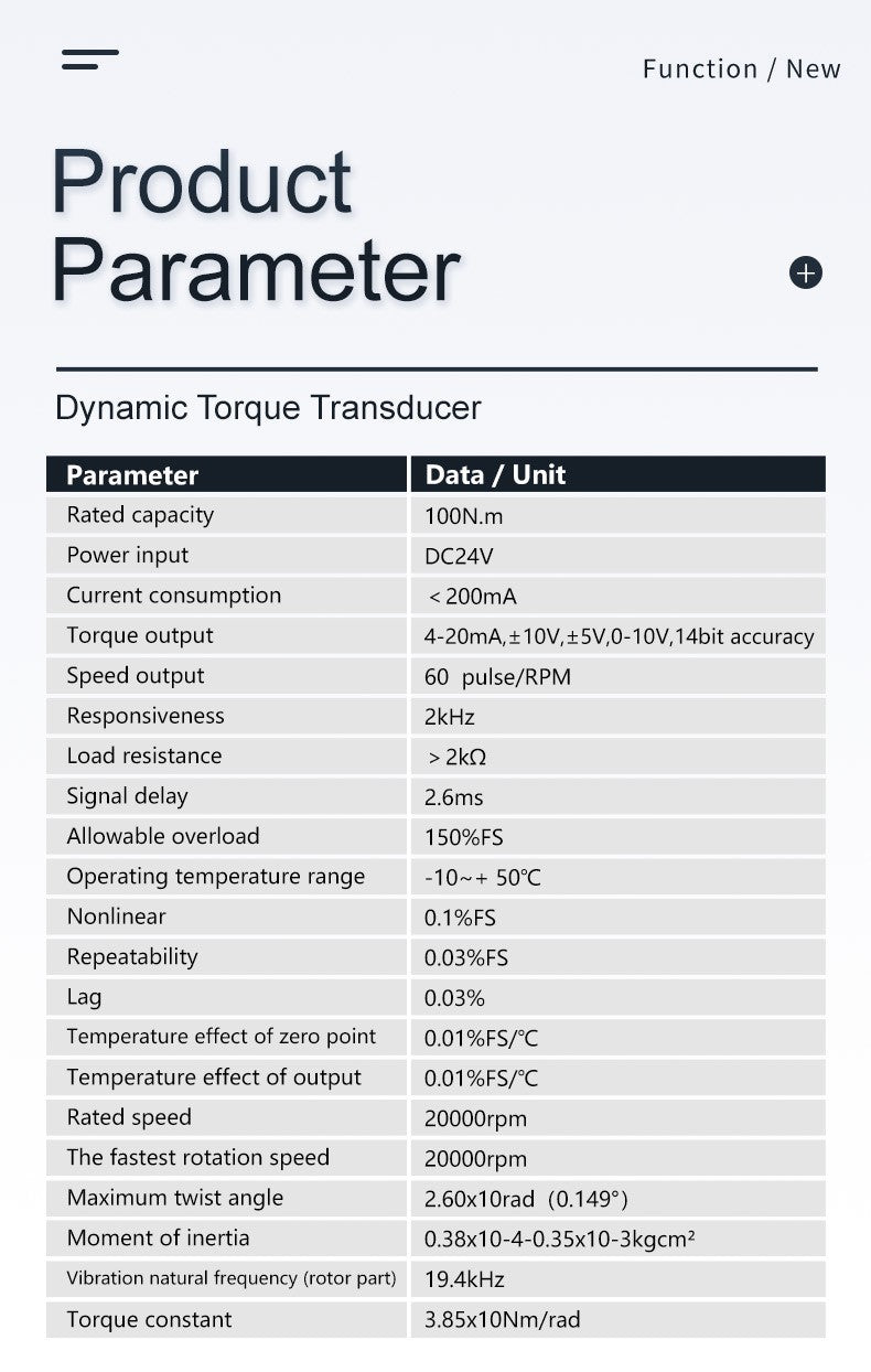 DYN-200Pro Ultra DAYSENSOR Dynamic Torque Sensor with LCD Display 20-100Nm 4-20mA Output Signal