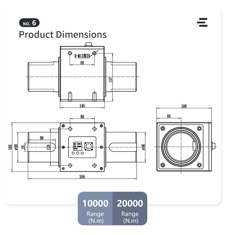 DYN-200Pro DAYSENSOR Dynamic Torque Transducer High Accuracy for Industrial Torque Testing